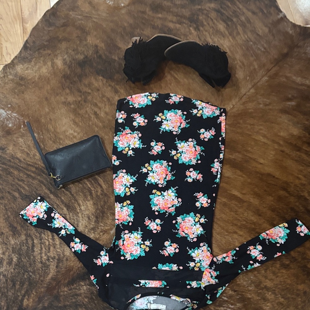 Floral Black Dress